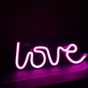 LED Neon Pink Light Sign - Love